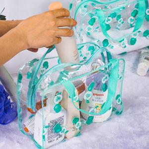 化妆品收纳便携创意印花透明pvc化妆包防水洗簌包旅游用品收纳袋